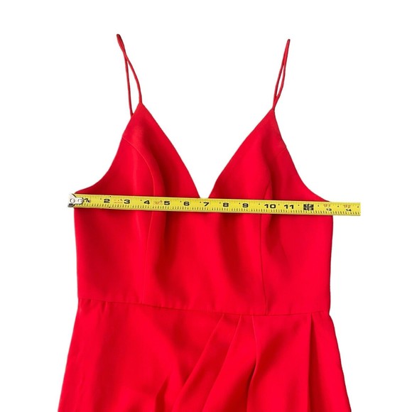 Shona Joy Core Cocktail Draped Dress in Tomato Red Size 2 - Picture 7 of 9